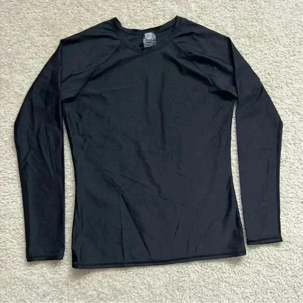 VOLCOM Black Simply Solid Long Sleeve Rashguard Swim Top Women’s Size XL.